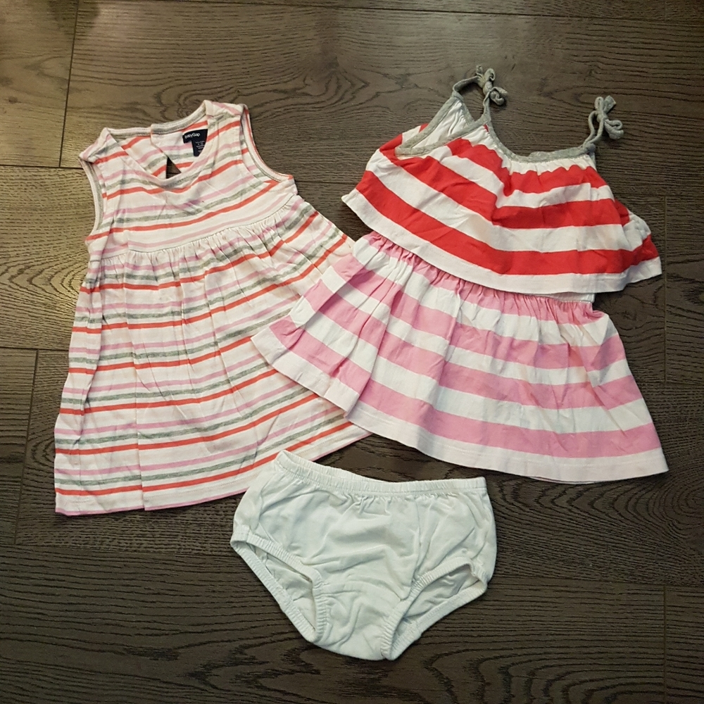 GAP baby girl cotton striped dresses